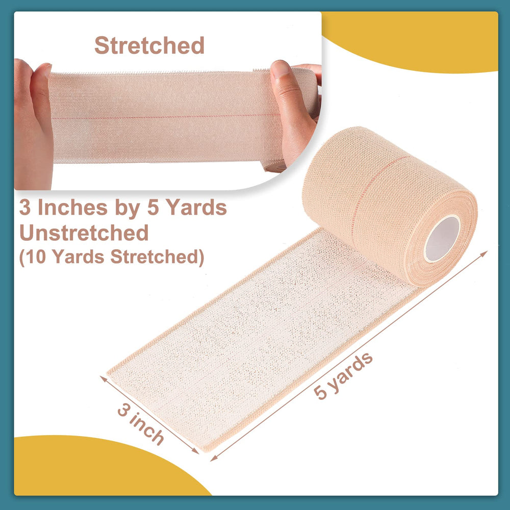 BBTO four-roll pack of elastic tape highlights versatile adhesive bandage wrap.