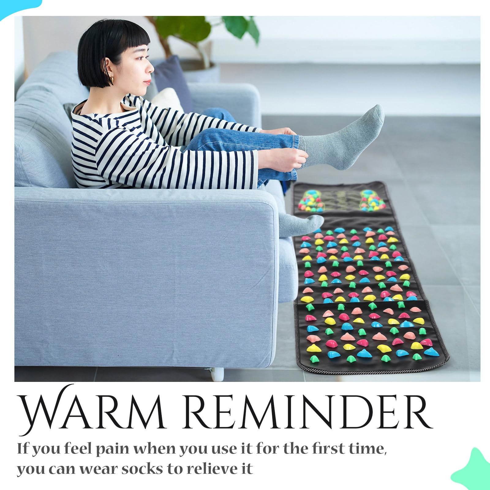 BBTO foot relief mat in a living room setup under a desk for daily use