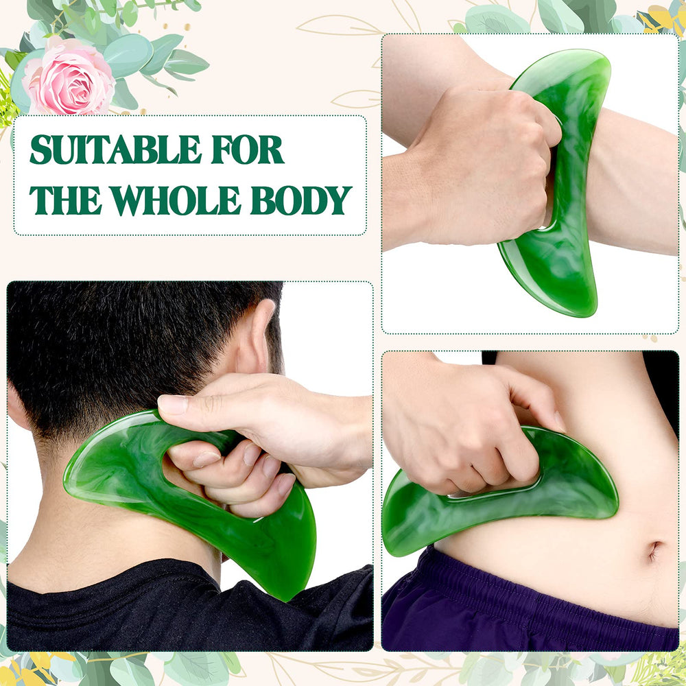 BBTO gua sha tool with handle, ergonomic grip and large surface for faster massaging