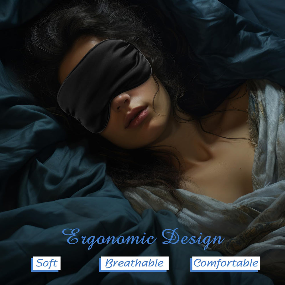 BBTO adjustable strap silk eye mask fits most head sizes