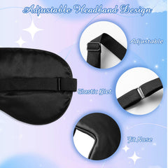 BBTO soft breathable silk eye mask with nose bridge padding comfortable fit