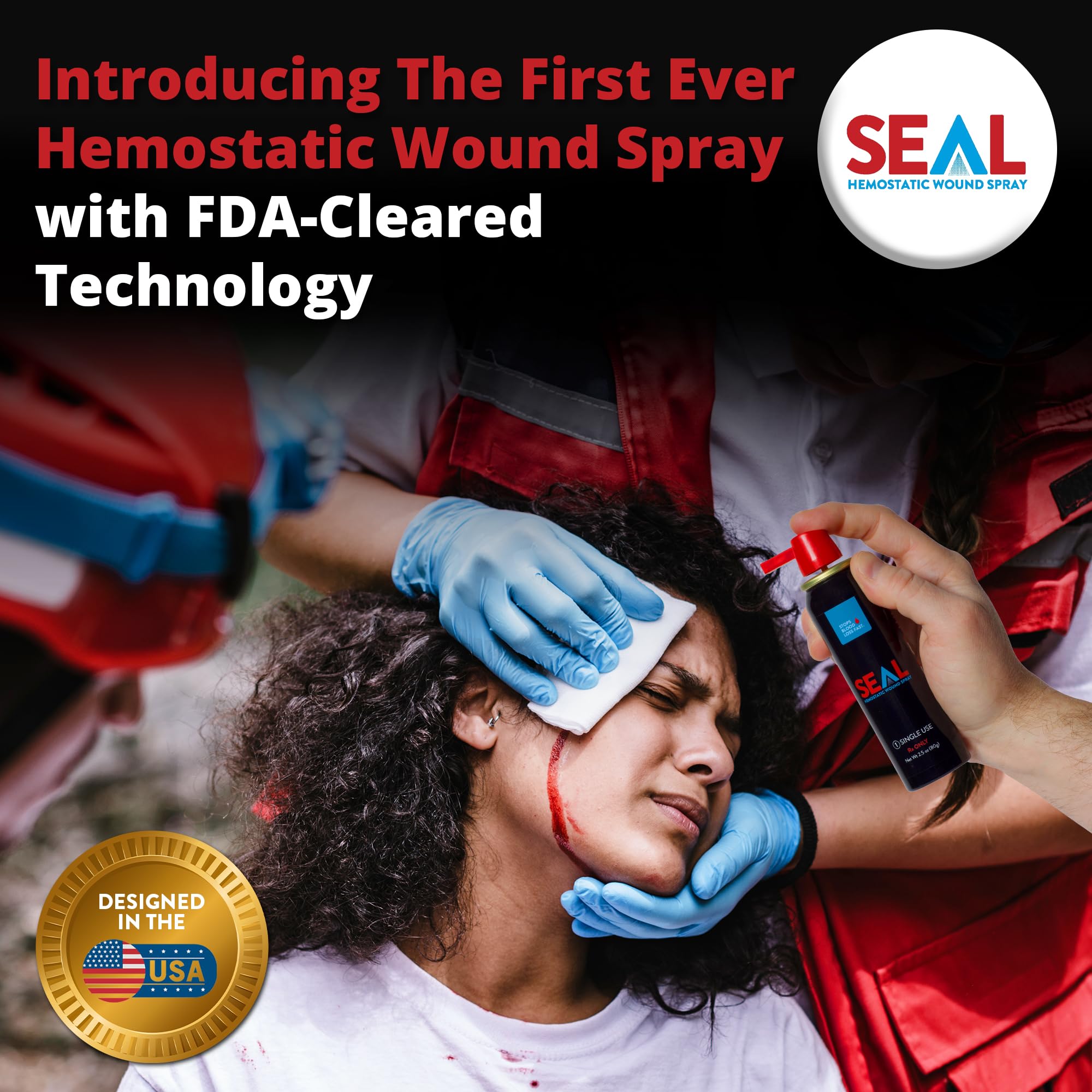 BC3 Technologies SEAL nozzle application demonstrates rapid bleeding control in seconds.