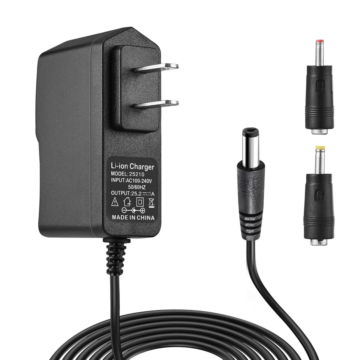 Bccxzm massage gun charger front view, ensures steady 24V power for sessions.