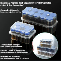 BCDHAMATE peptide vial holder organizes ten 3 mL vials