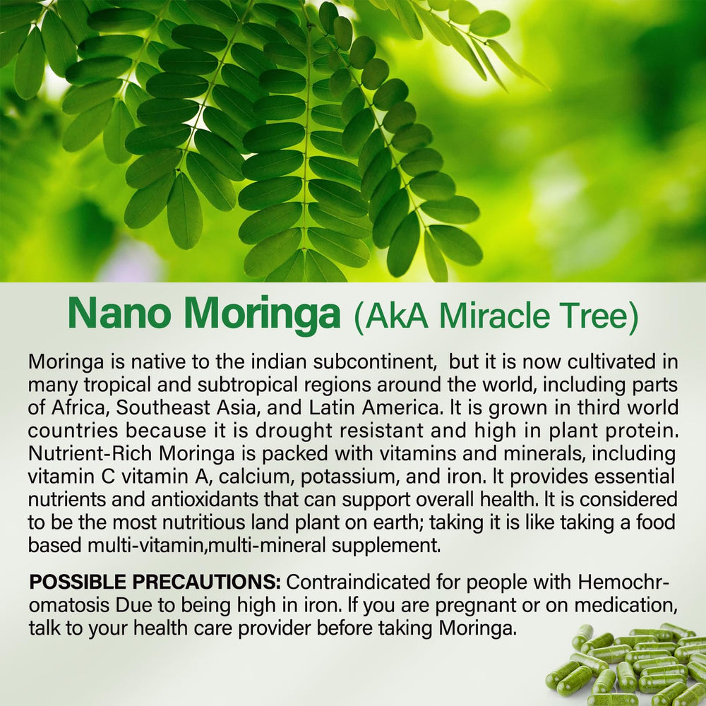 Bcuelov Moringa capsules being poured for a simple daily routine