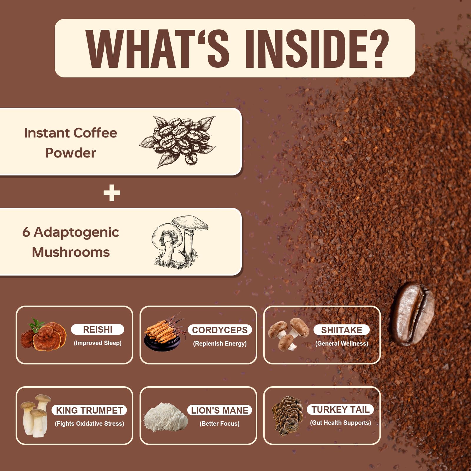 Bcuelov mushroom coffee pour into cup showing a velvety texture when stirred.