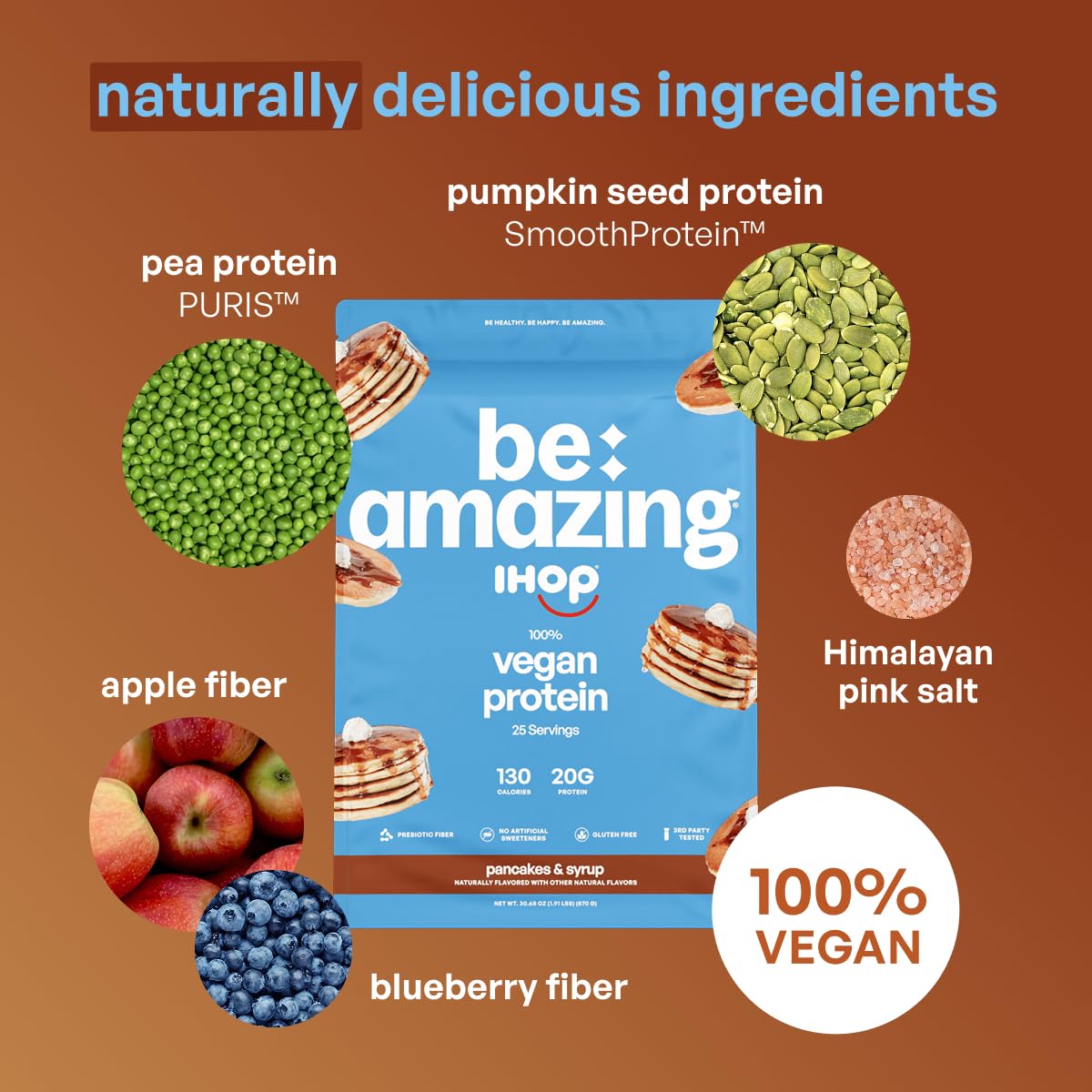 BE AMAZING vegan protein powder is dairy-free and gluten-free for versatile shakes