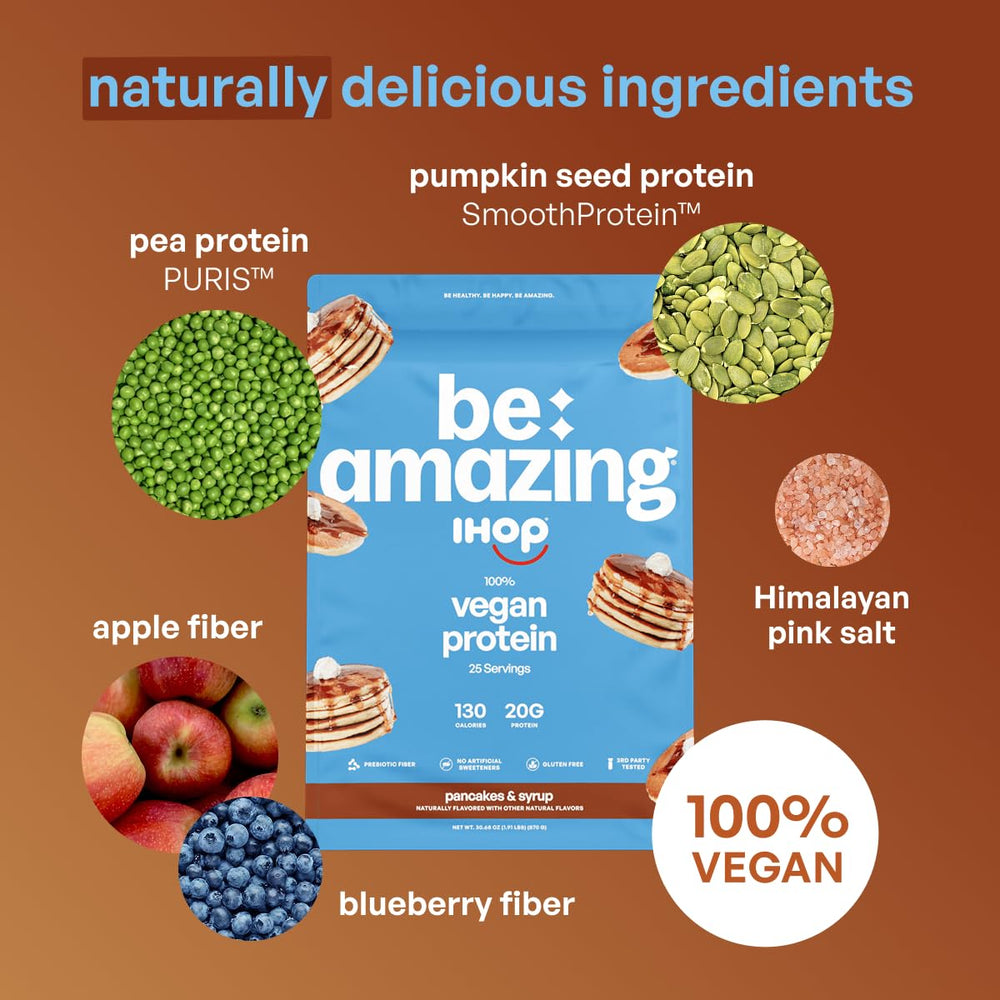 BE AMAZING vegan protein powder is dairy-free and gluten-free for versatile shakes
