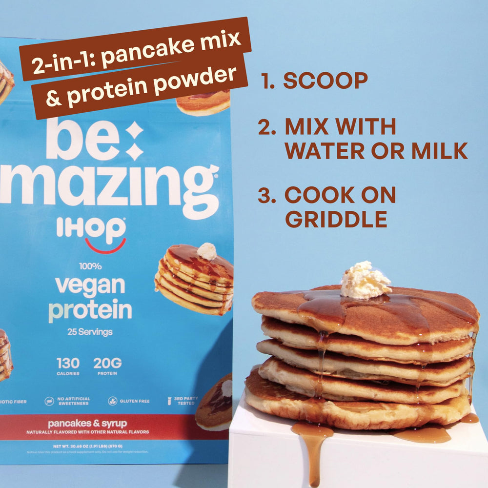 BE AMAZING vegan protein powder with blueberry and apple prebiotic fiber for daily support