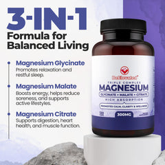 BeElevated Triple Magnesium label highlights vegan, non-GMO ingredients