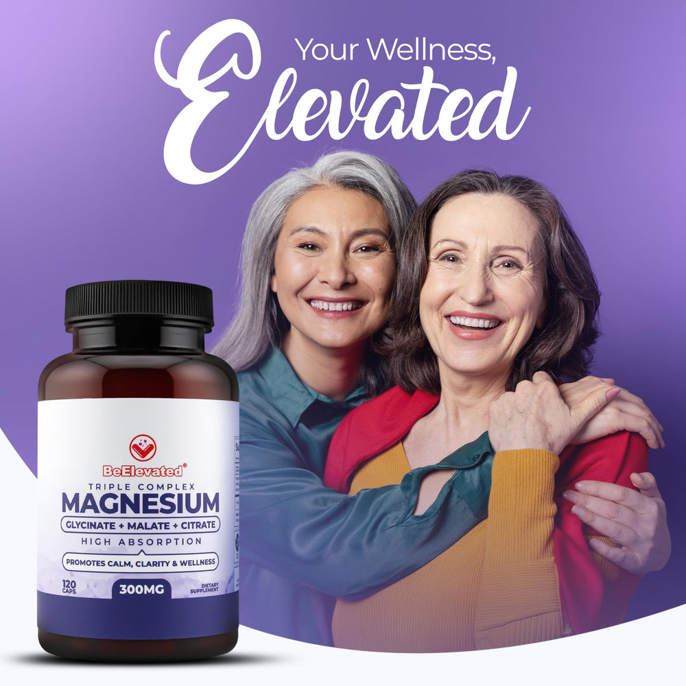 BeElevated Triple Magnesium lifestyle use scene hints at a relaxed routine
