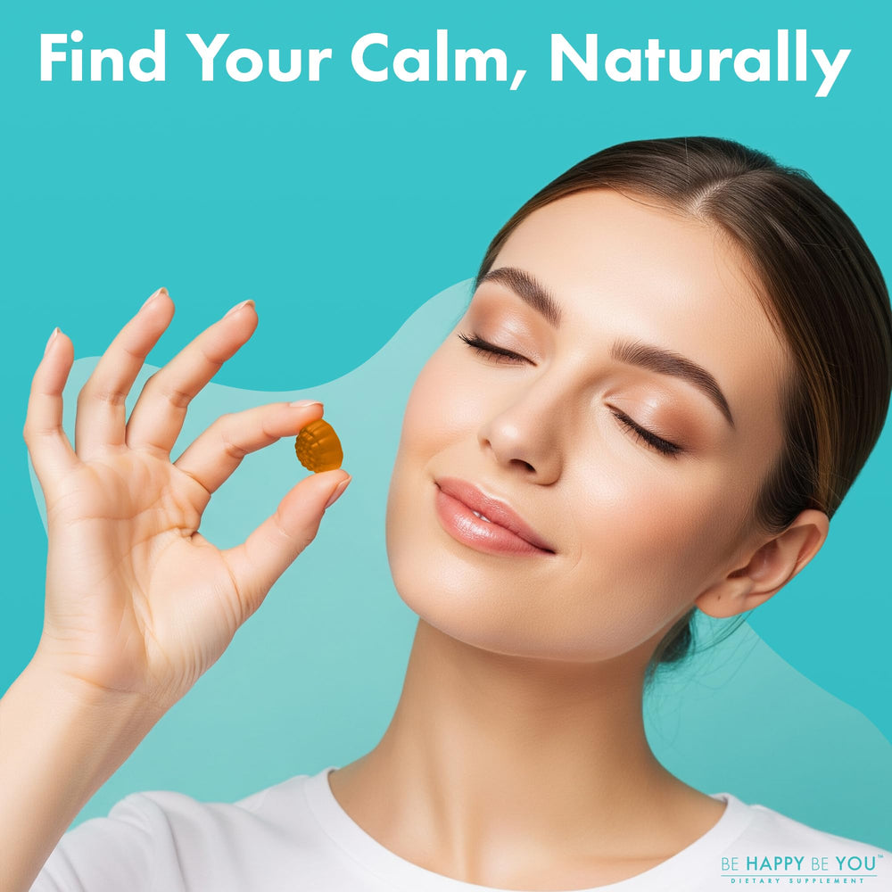 Be Happy Be You L-Theanine Gummies emphasize focus and calm for smoother routines.