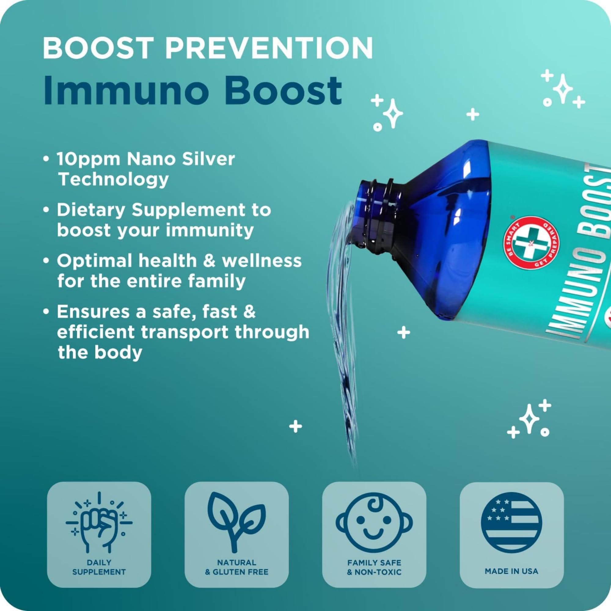 Be Smart Get Prepared Immuno Boost dosing spoon for precise adult and child servings