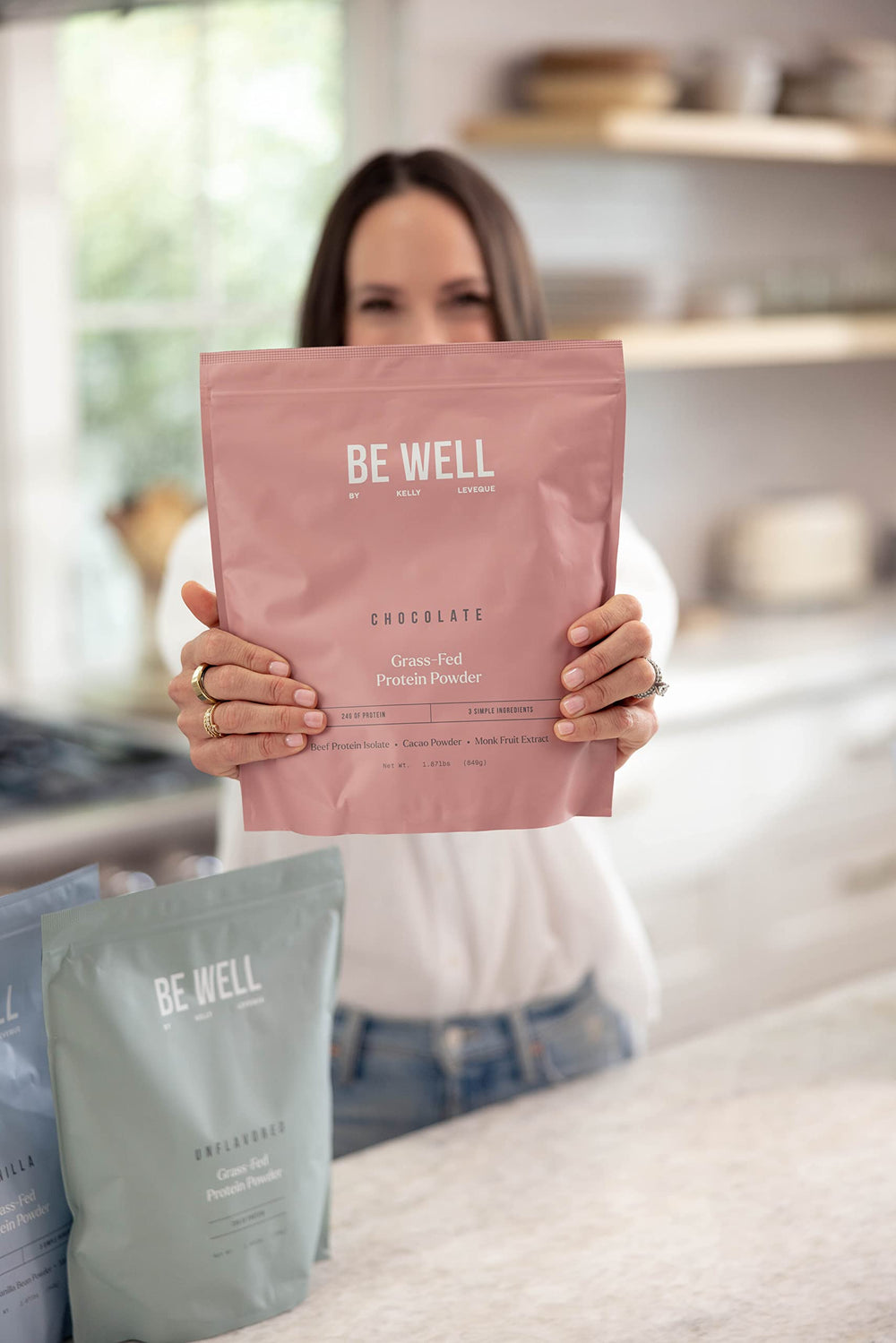 Be Well by Kelly chocolate beef protein powder featured in a Fab Four smoothie