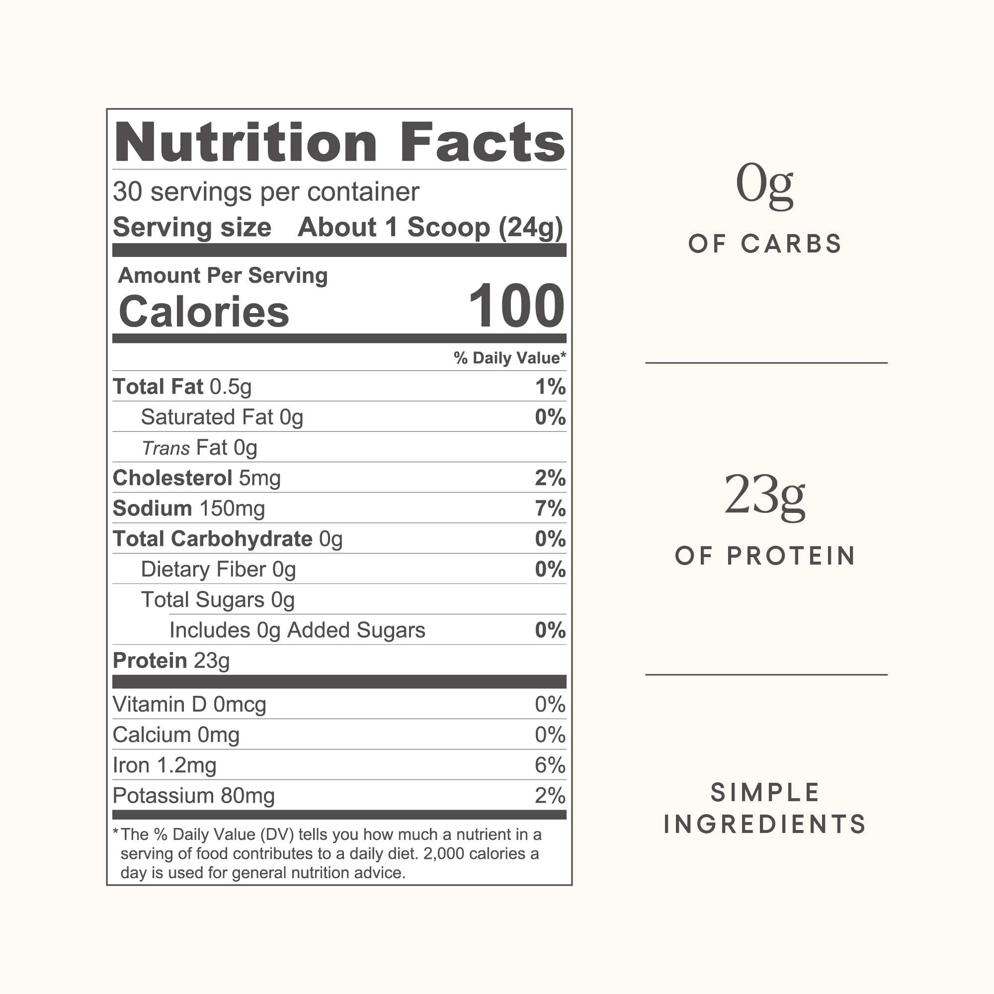 Be Well by Kelly Vanilla Grass-Fed Beef Protein Powder bottle on counter showing clean ingredients