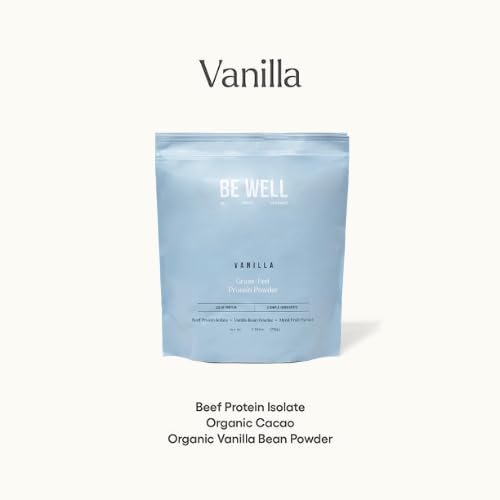 Be Well by Kelly Vanilla Grass-Fed Beef Protein Powder no fillers or gums label highlight