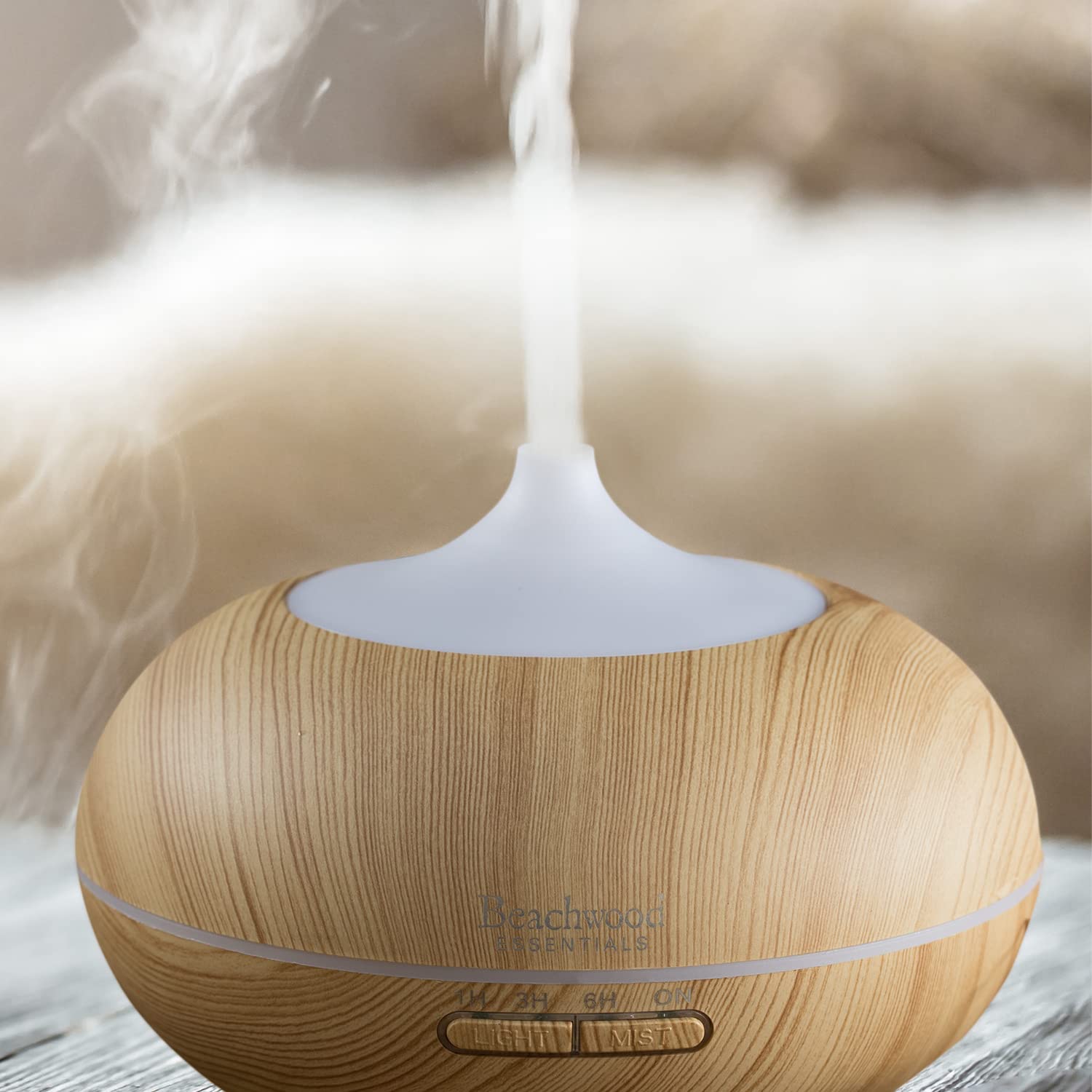 Beachwood diffuser with 3 timer settings offers flexible daily use