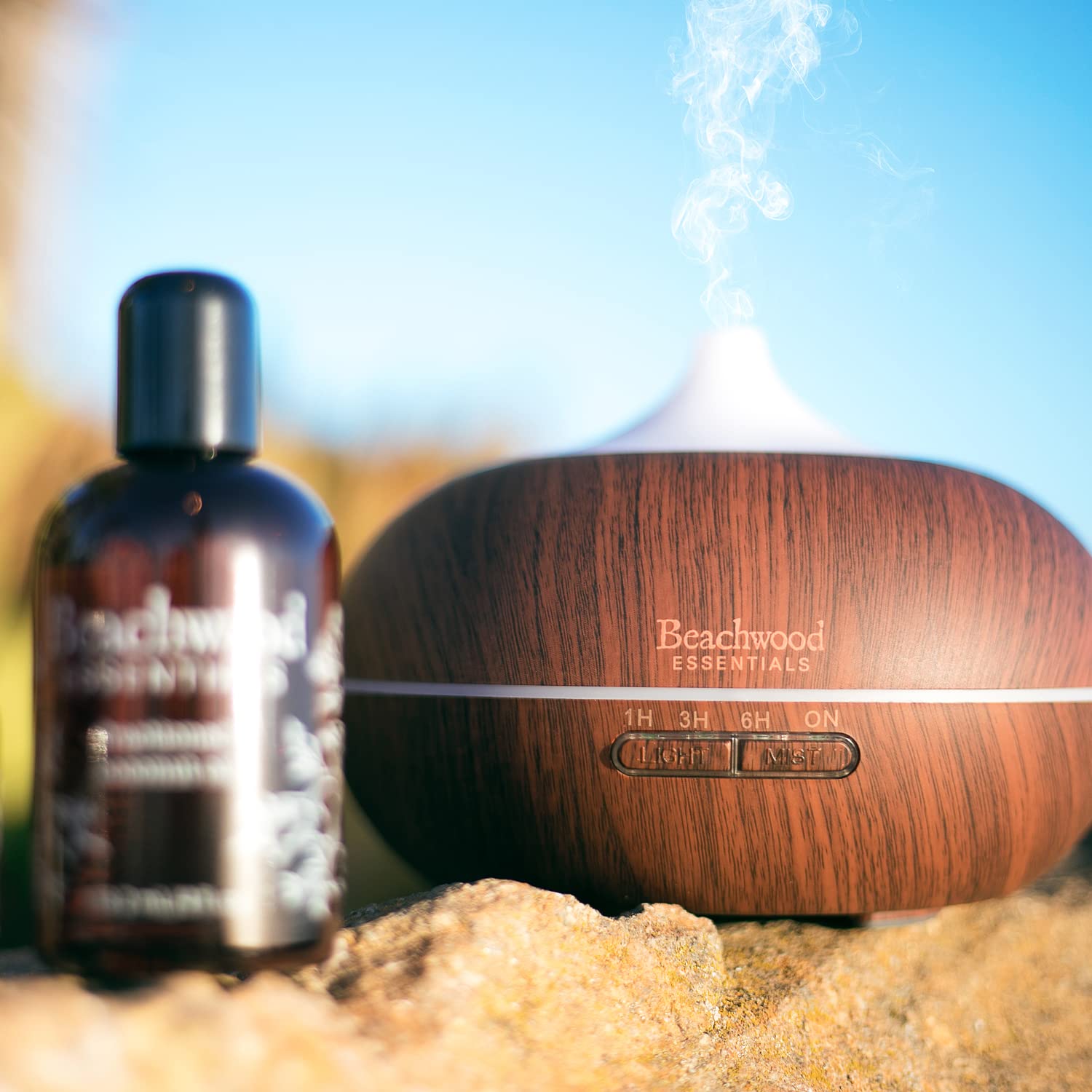 Beachwood Essentials ambient light with seven colors creates a calming mood