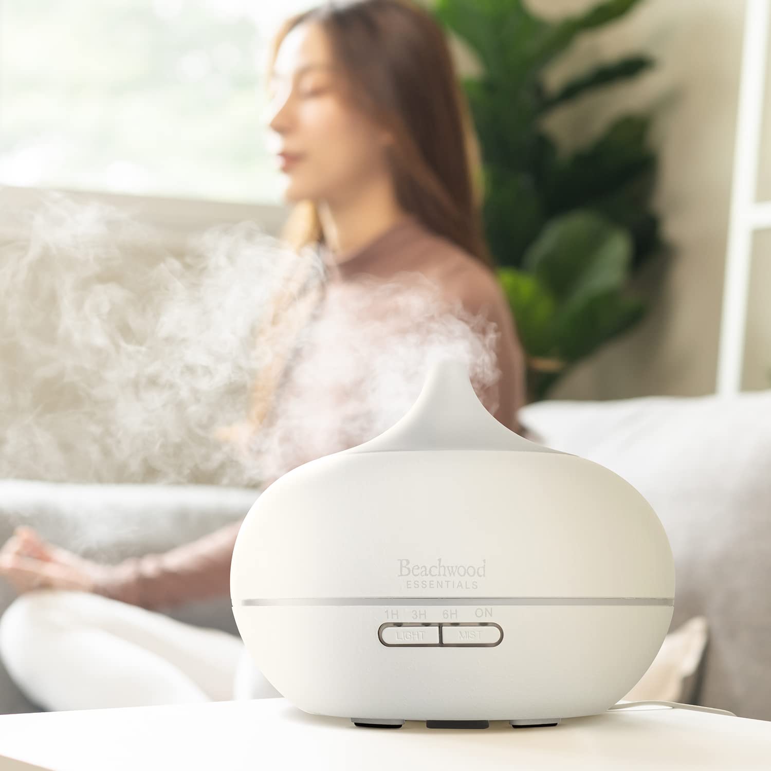 Beachwood Essentials Ultrasonic Diffuser white variant blends with modern decor