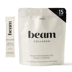Beam Collagen Powder for Women, daily-use tub, supports healthy skin.