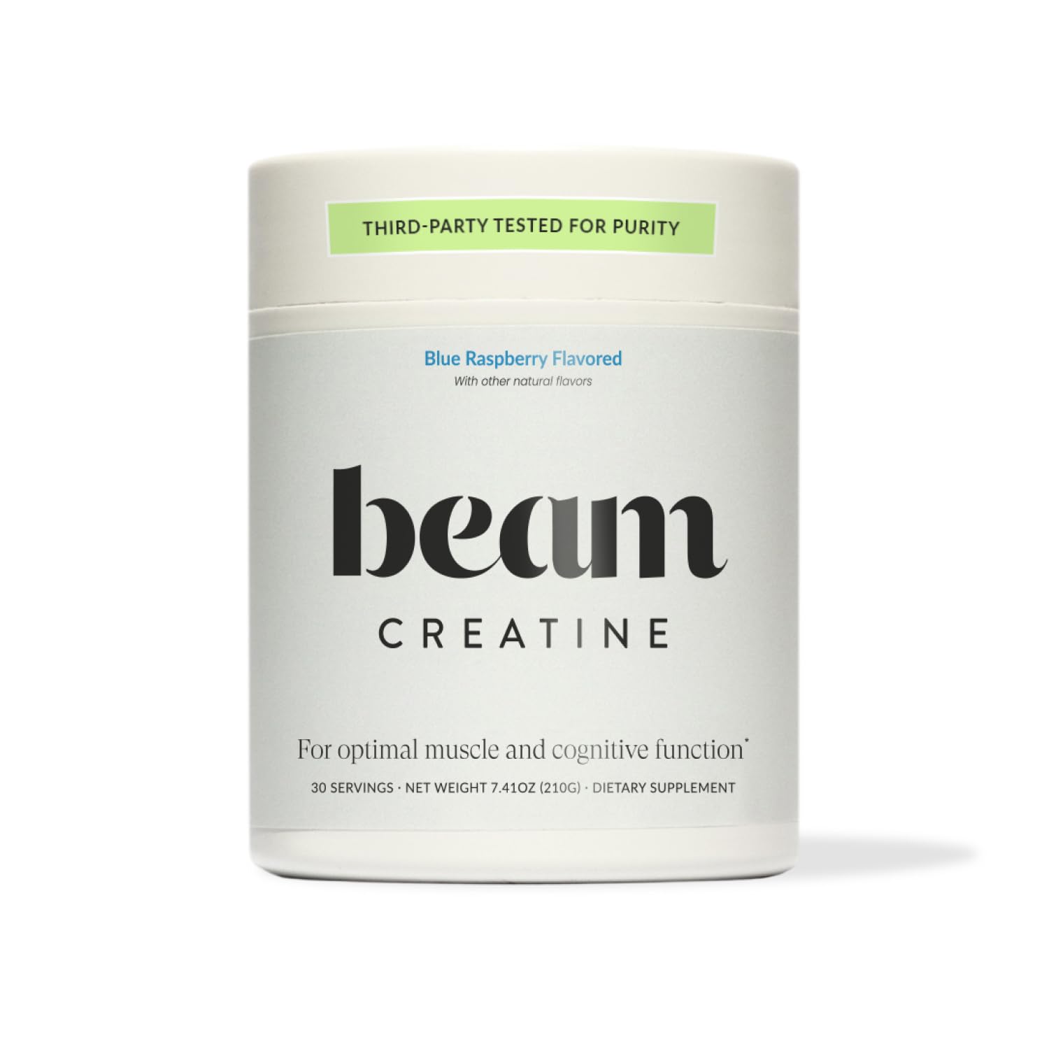 Beam Creatine Powder bottle shows pure creatine for steady gym performance.