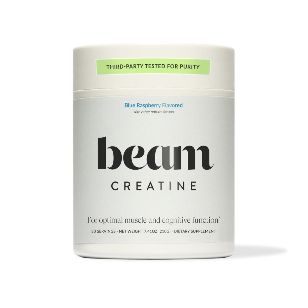 Beam Creatine Powder bottle shows pure creatine for steady gym performance.