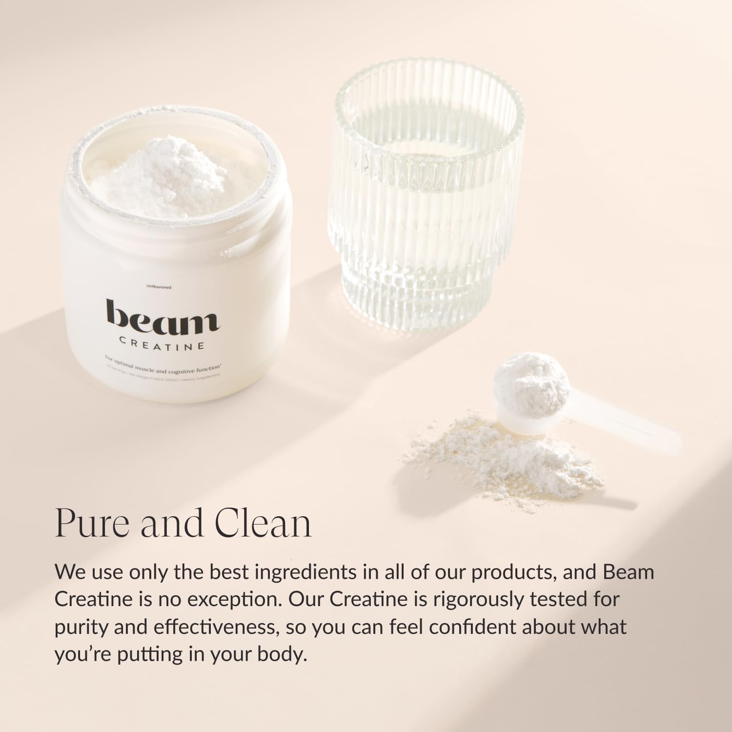 Beam Creatine Powder ideal for pre- and post-workout routines.