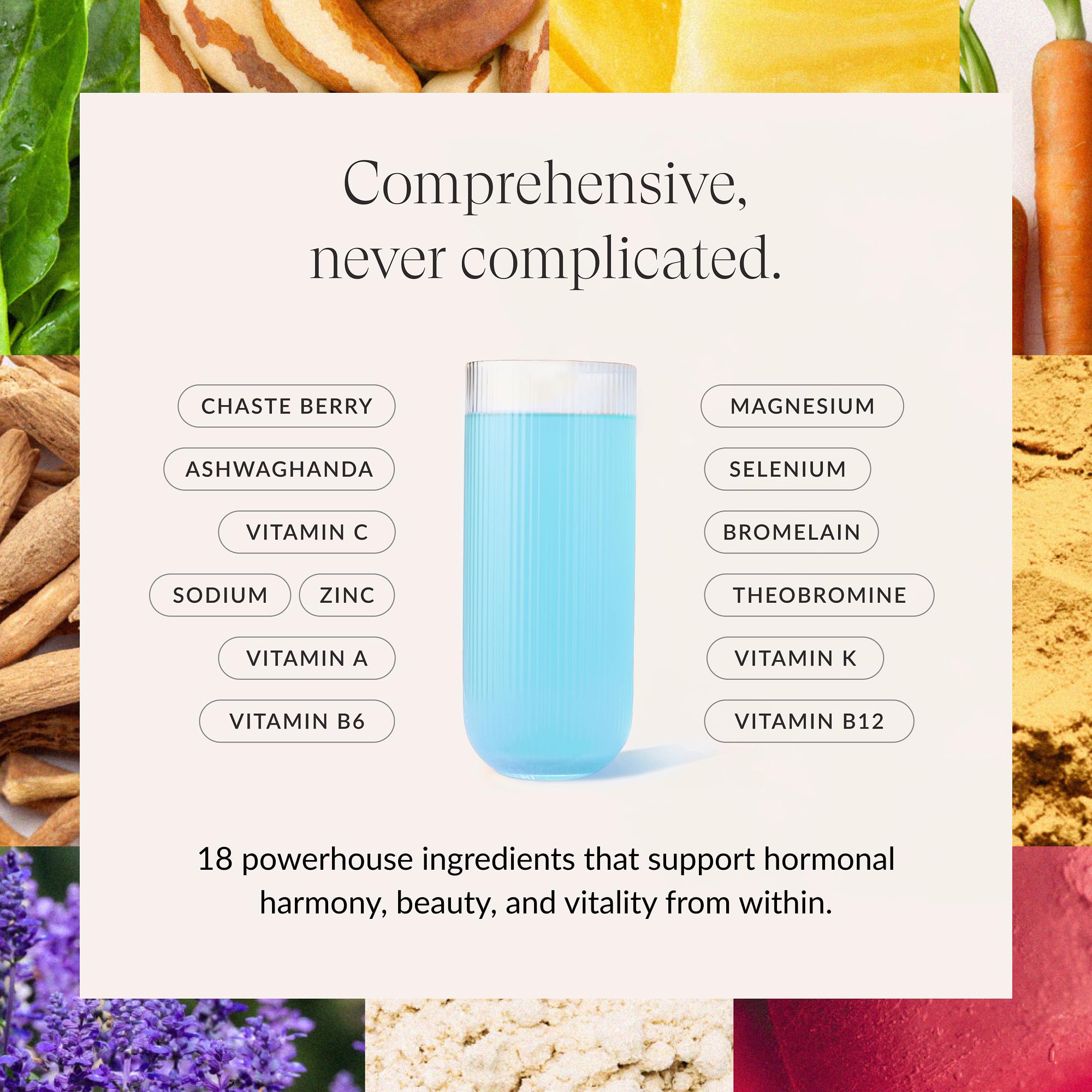 Beam Glow mixed into a refreshing drink suggesting hydration and balance.