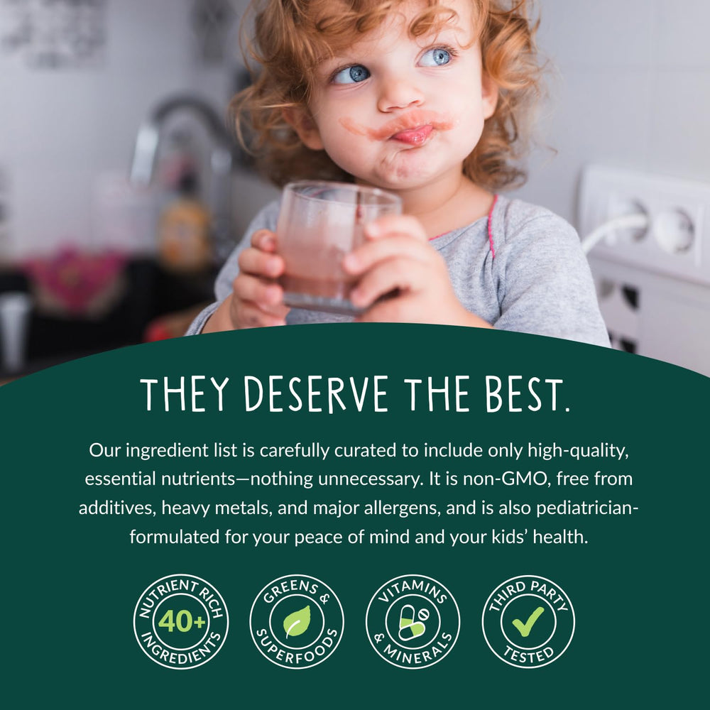 Beam Kids All in One Powder Probiotic Blend promotes gut health
