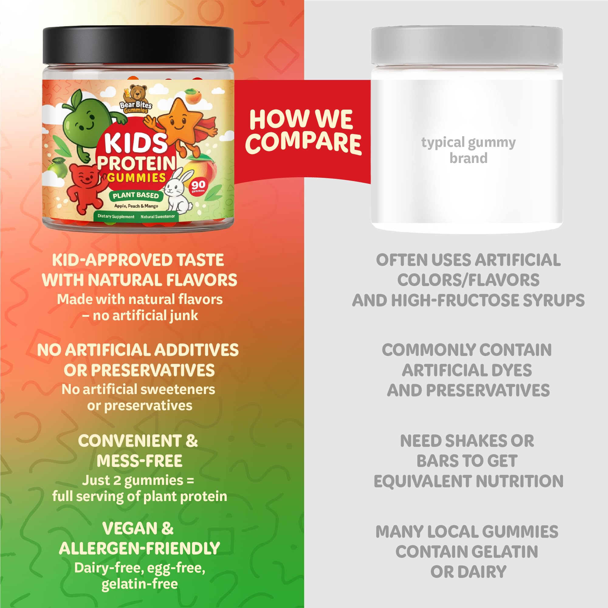 Bear Bites Gummies kid snack pack for on-the-go, protein-rich fair snack times