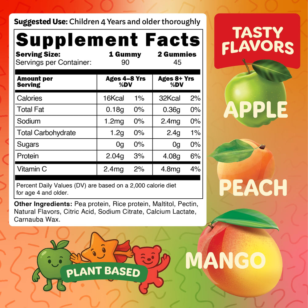 Bear Bites Gummies Peach flavor jar highlighting convenient, mess-free snack for lunchboxes