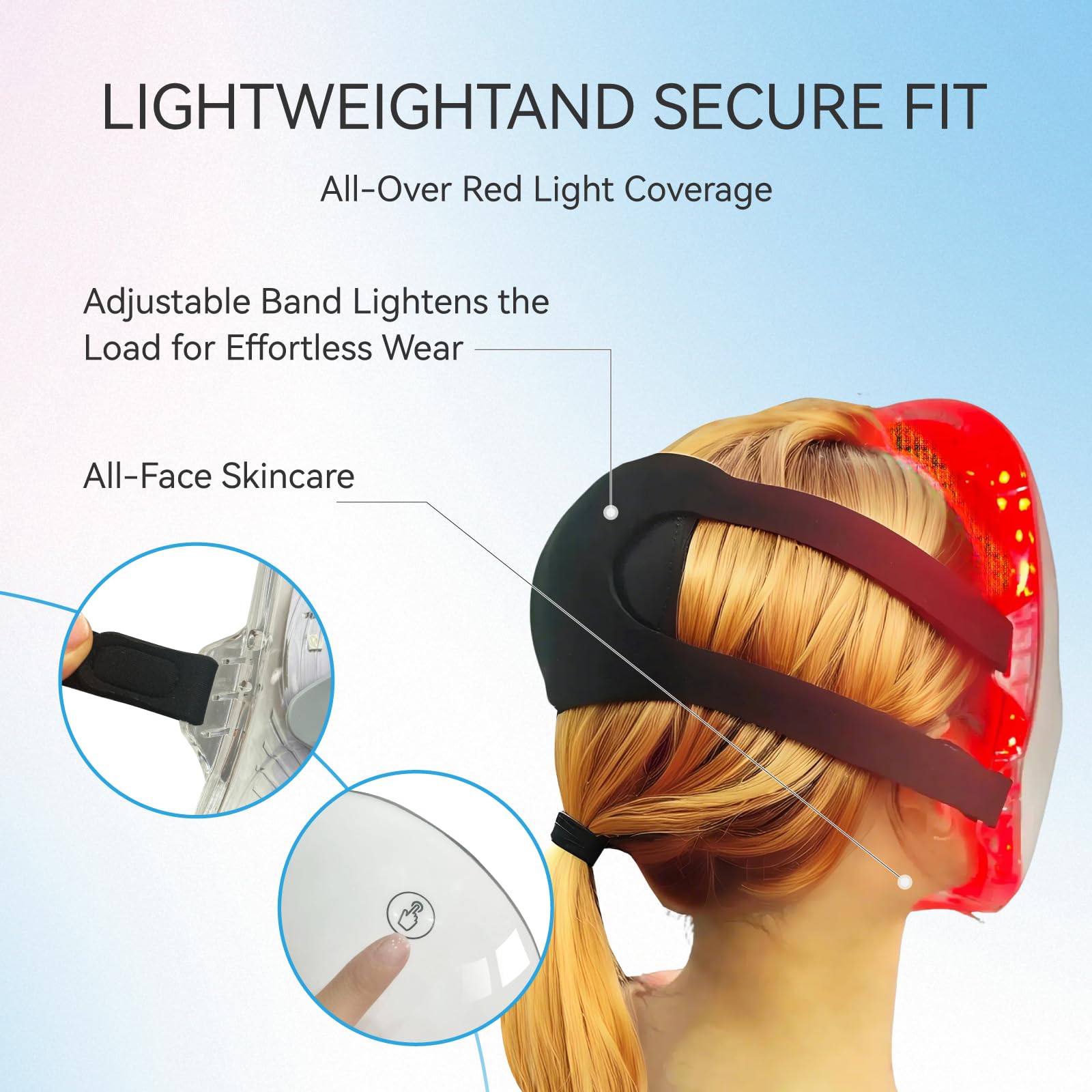 BeaRay LED face mask cordless USB-rechargeable for at-home use