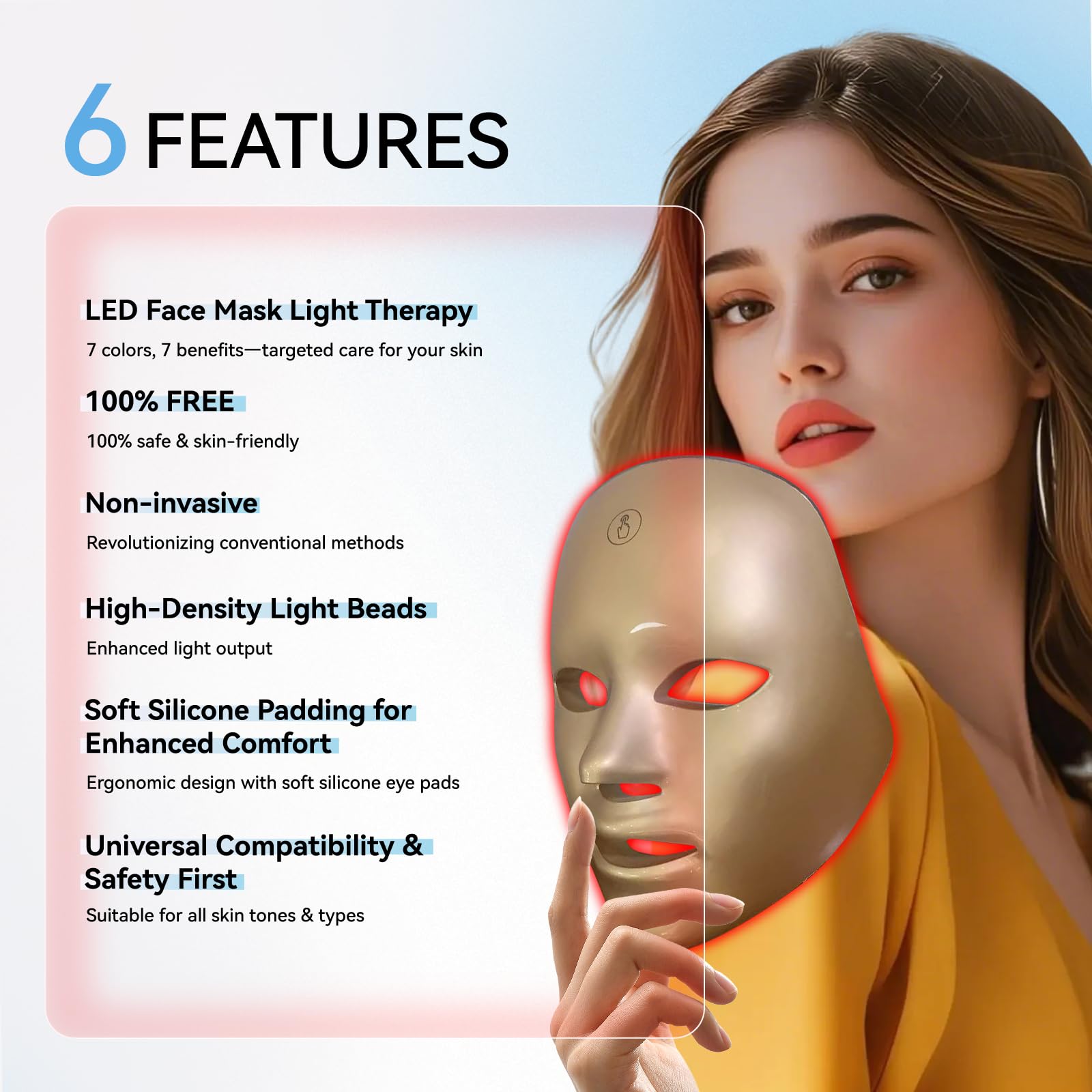 BeaRay LED face mask offers seven color modes for customization