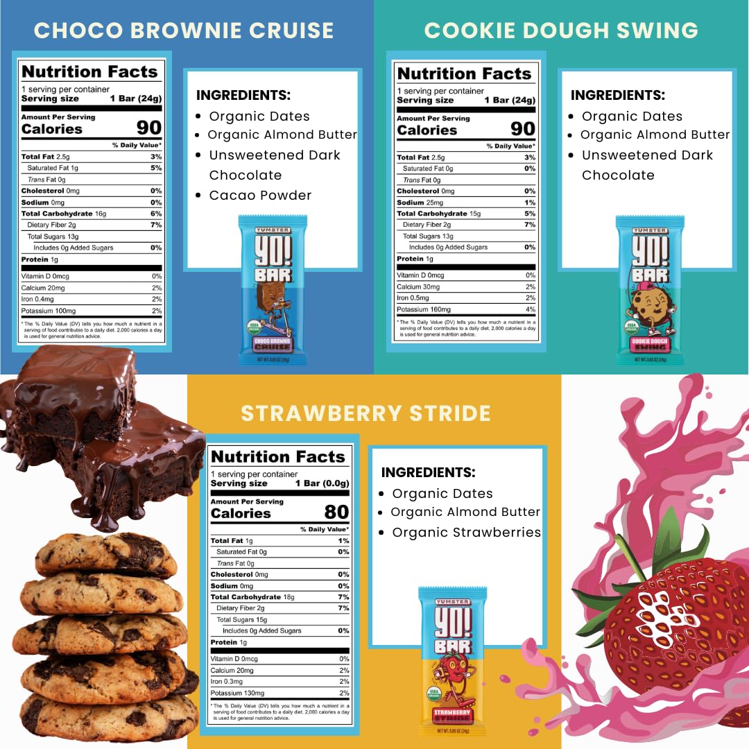 Bearded Brothers Yo! Bar kids snack bars close-up, vegan organic, perfect lunchbox treat.