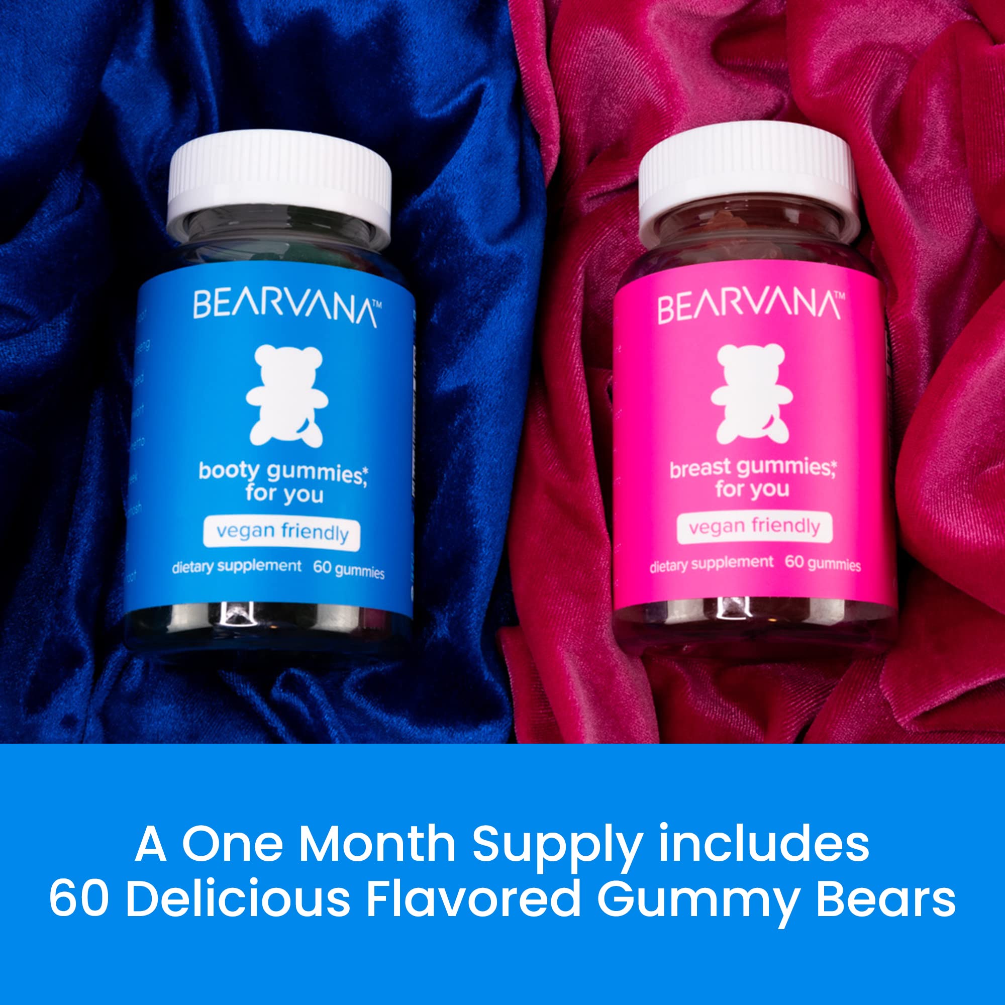 BEARVANA Peach bottle label features berry-flavored multivitamins.