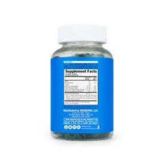 BEARVANA Peach Support bottle label detailing vegan and non-GMO status.