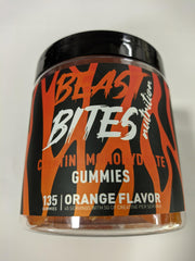 BEAST BITES Creatine Monohydrate Gummies orange bottle for convenient pre- or post-workout support.