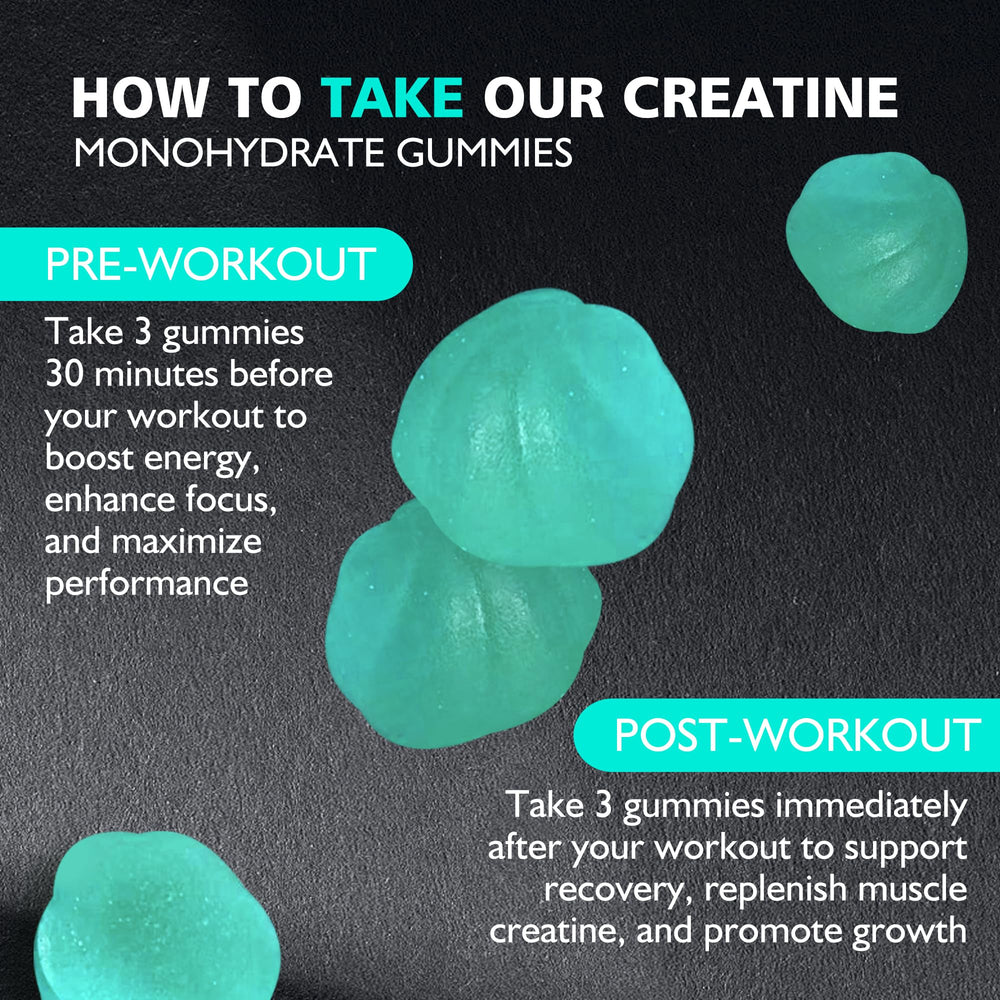 Vegan gelatin-free BEAST BITES Creatine Monohydrate Gummies, gluten-free option
