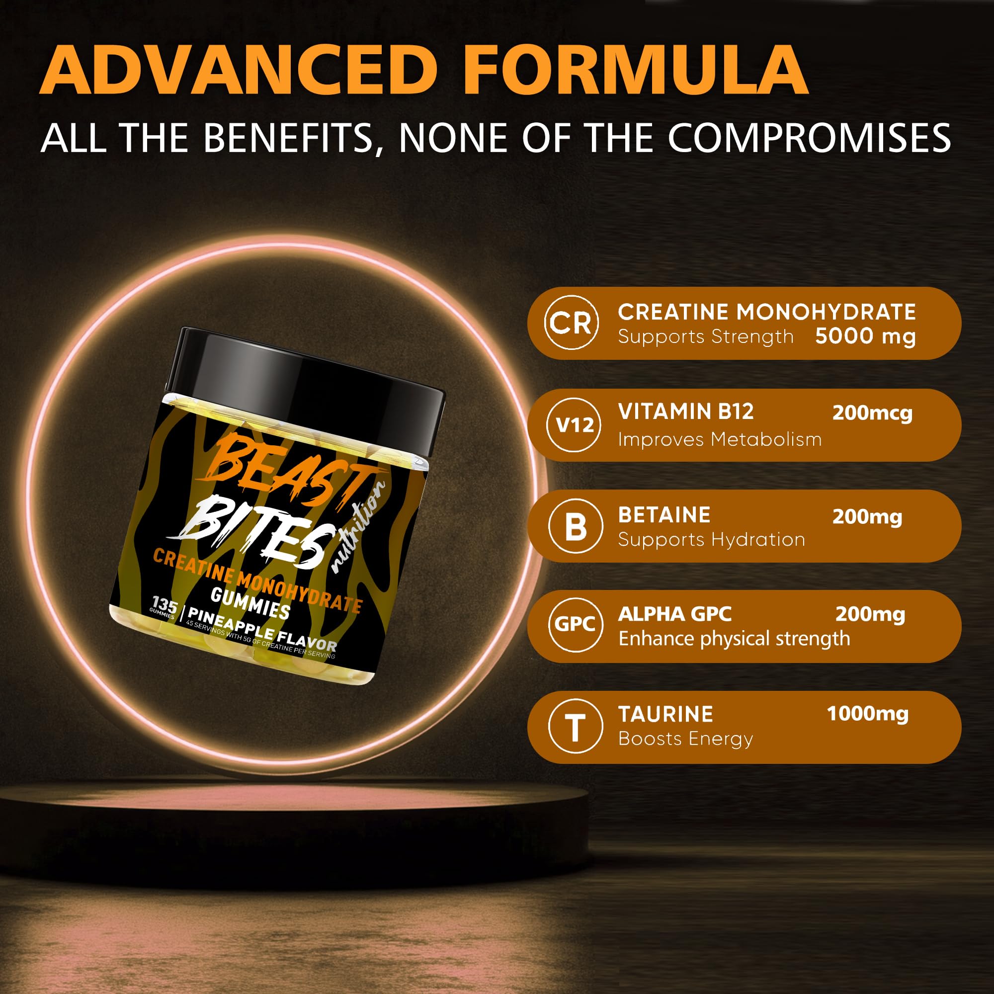 BEAST BITES Nutrition GMP-certified facility badge beside product.
