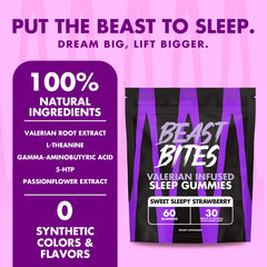 Beast Bites Valerian Sleep Gummies close-up of gummy texture