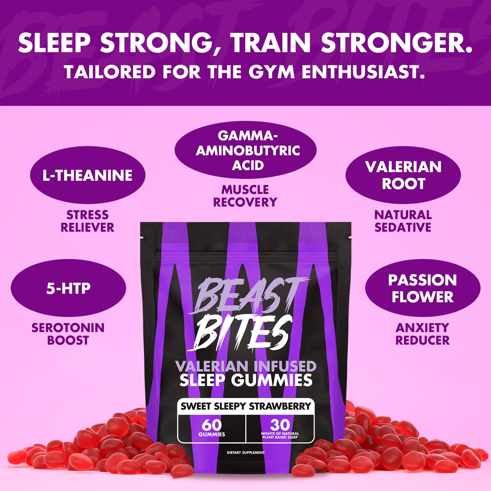Beast Bites Valerian Sleep Gummies NSF Certified for Sport assurance