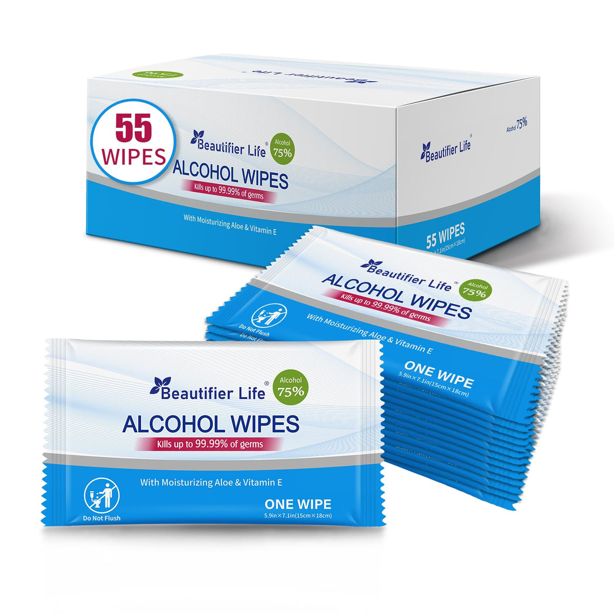 Beautifier Life all-purpose travel wipes packaging for convenient on-the-go hygiene