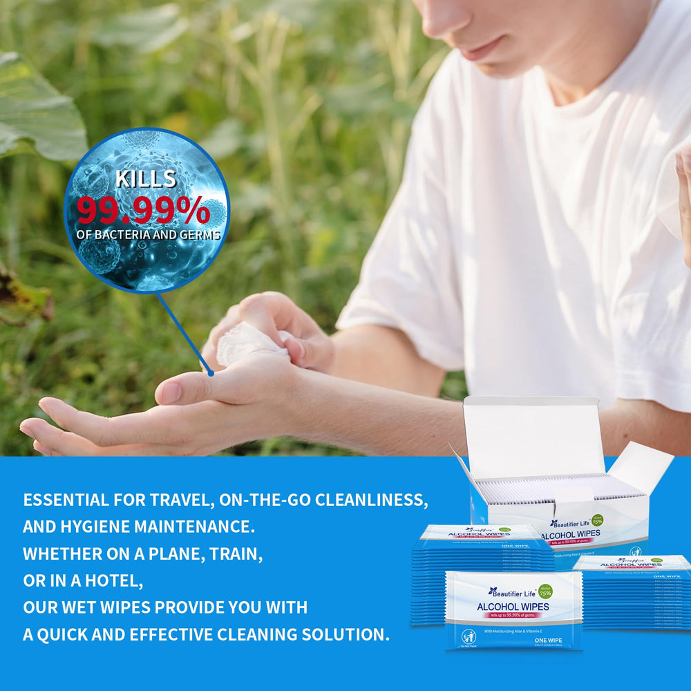 Beautifier Life hotel-room-sanitizing-wipes for quick hand cleanup.