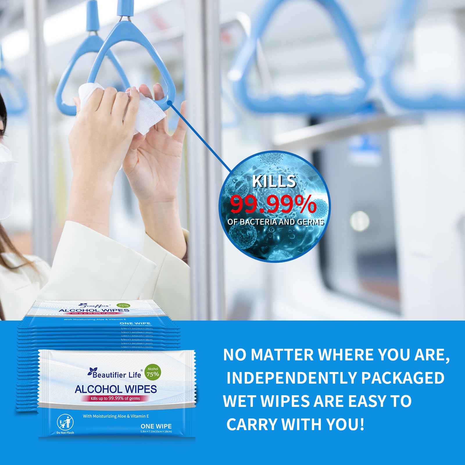 Beautifier Life on-the-go cleanup wipes for spills and messes