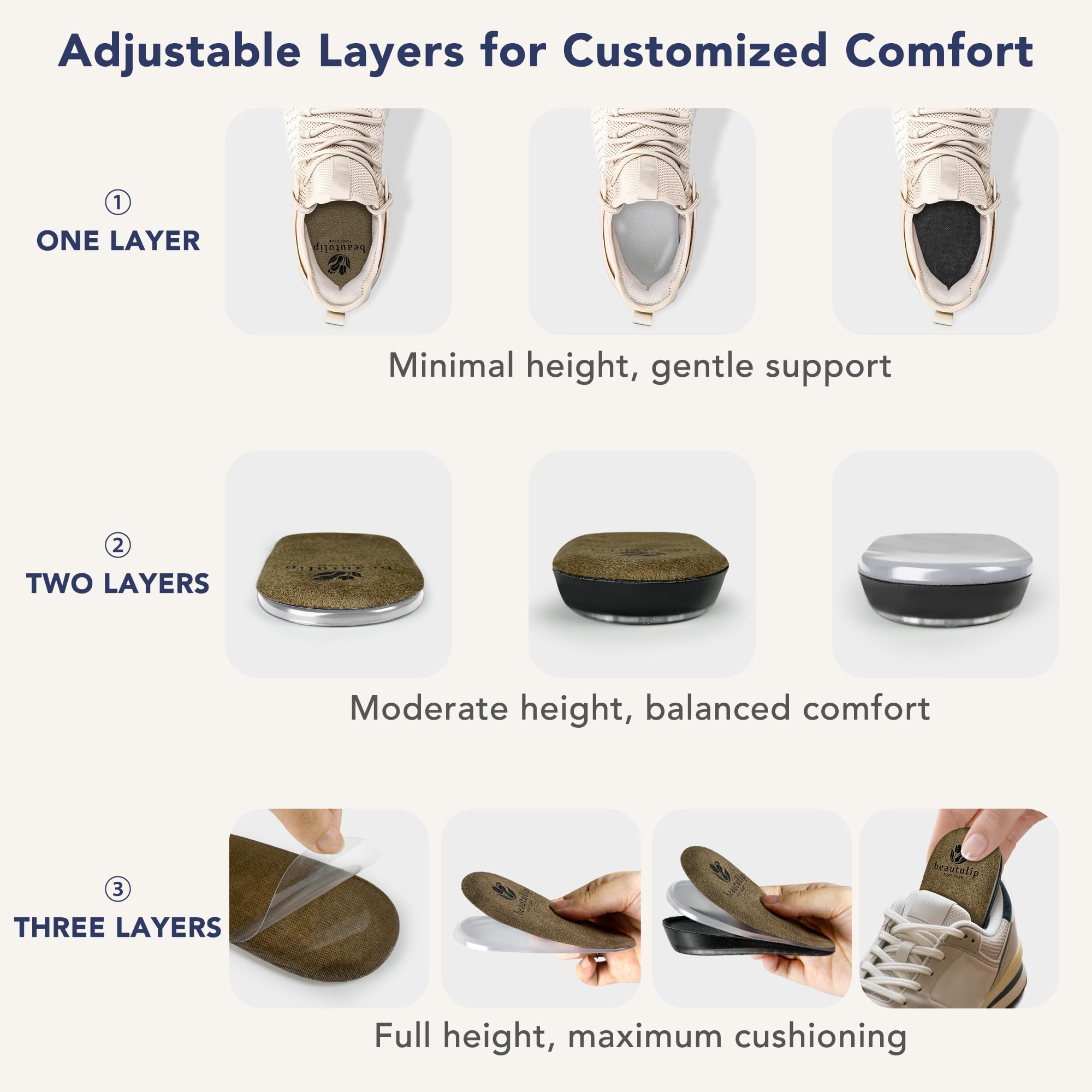Beautulip diseño discreto para calzado, compatible con la mayoría de zapatos.
