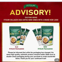 Beauty Milk Fit Gum Collagen Chia Coffee ingredients highlight marine collagen and chia