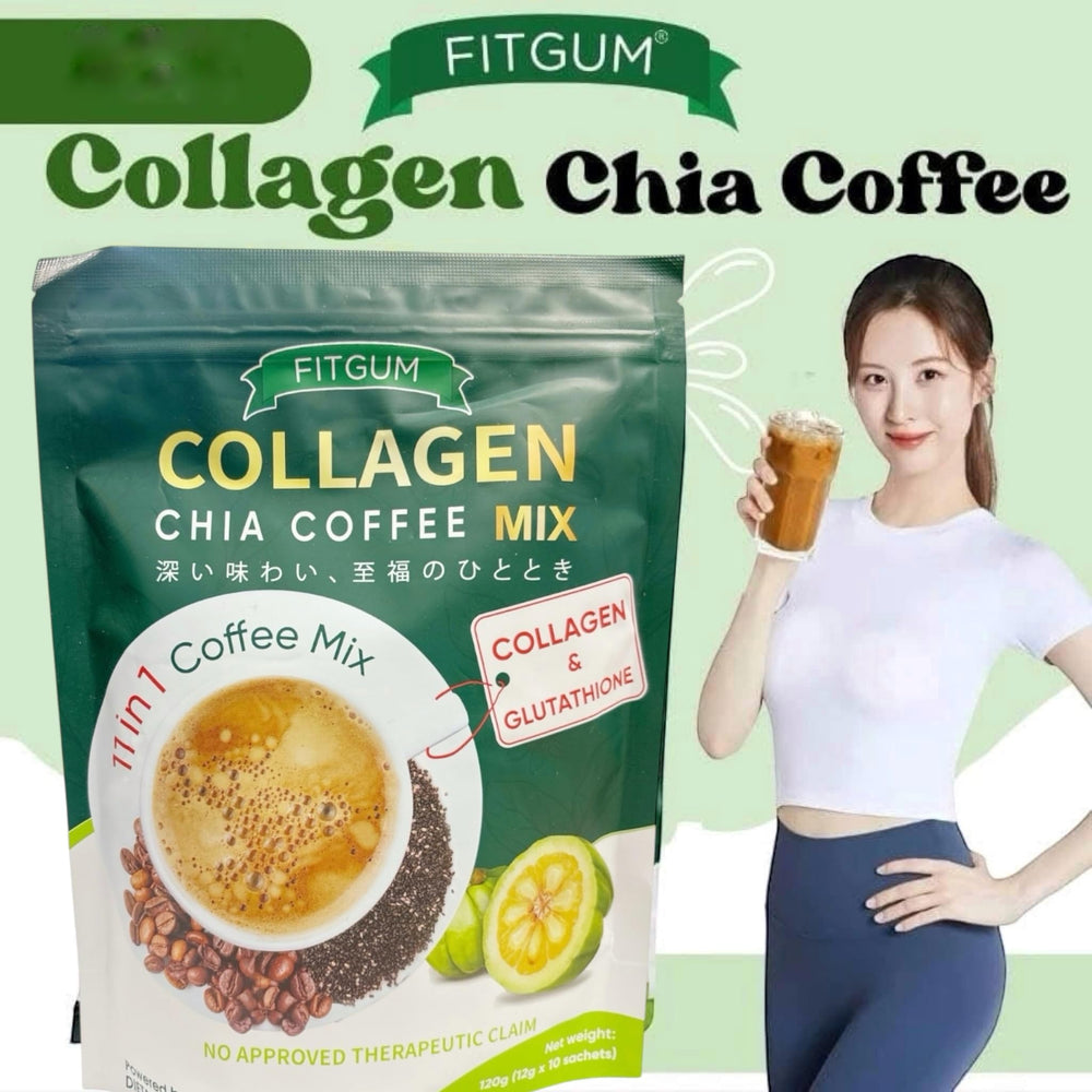 Beauty Milk Fit Gum Collagen Chia Coffee ready for a productive morning routine