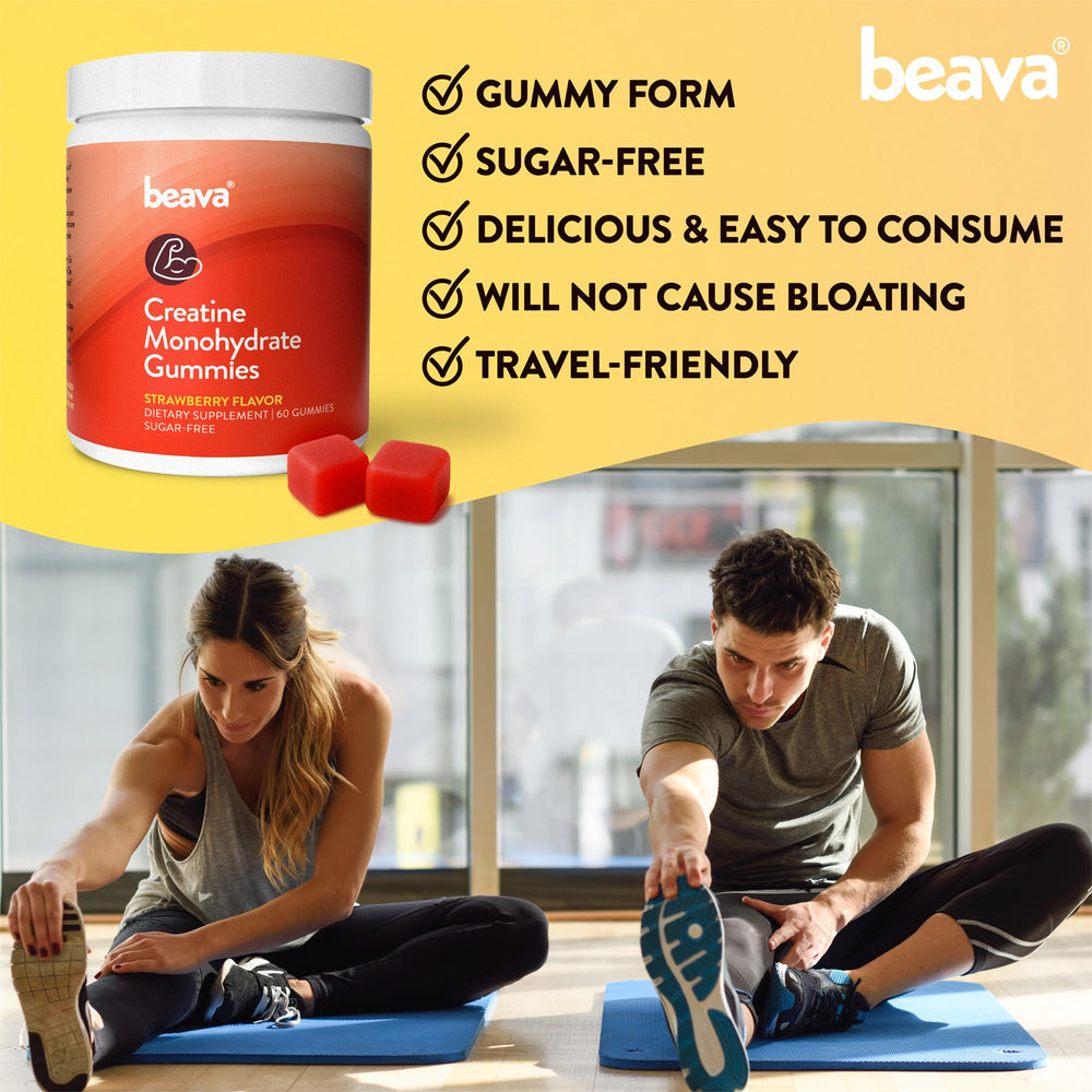 Beava Creatine Gummies no bloating benefit visualization.