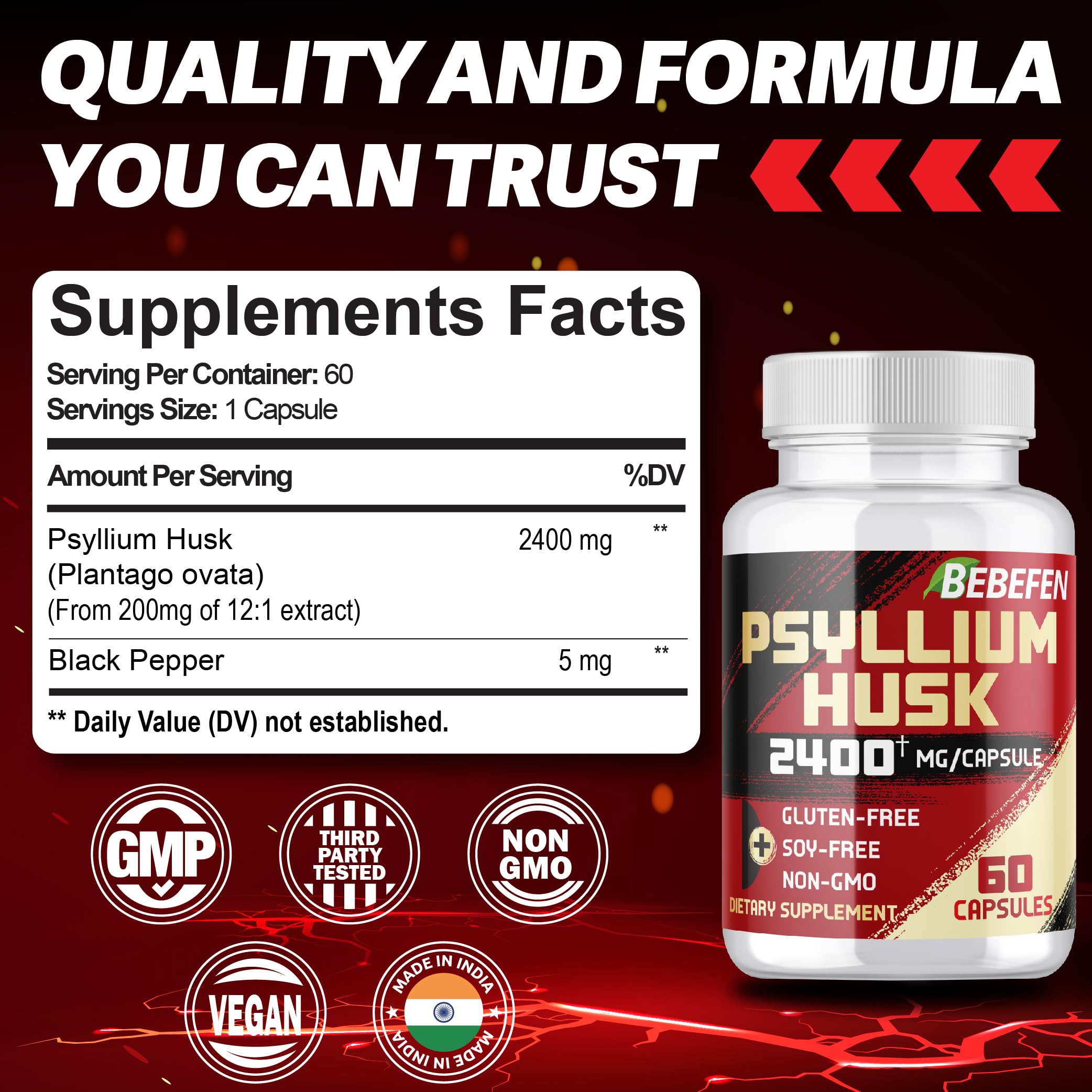 BEBEFEN psyllium capsules for daily-use routine and convenient fiber intake.