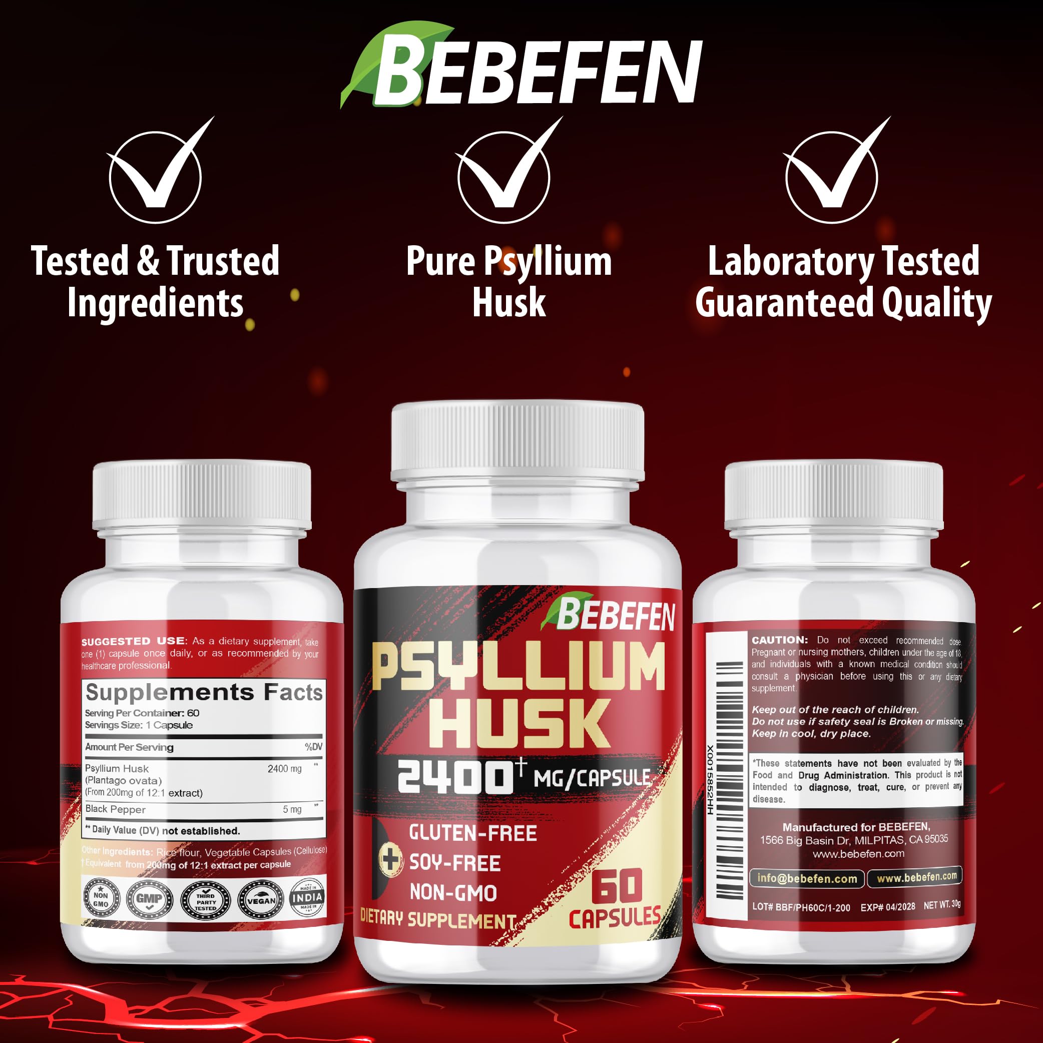 BEBEFEN two-month supply of capsules for ongoing gut health.